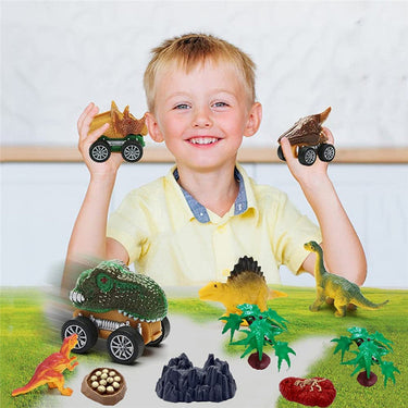 DinoKing Camión | Aventura para Pequeños Exploradores - Transporte de Dinosaurios 11 en 1